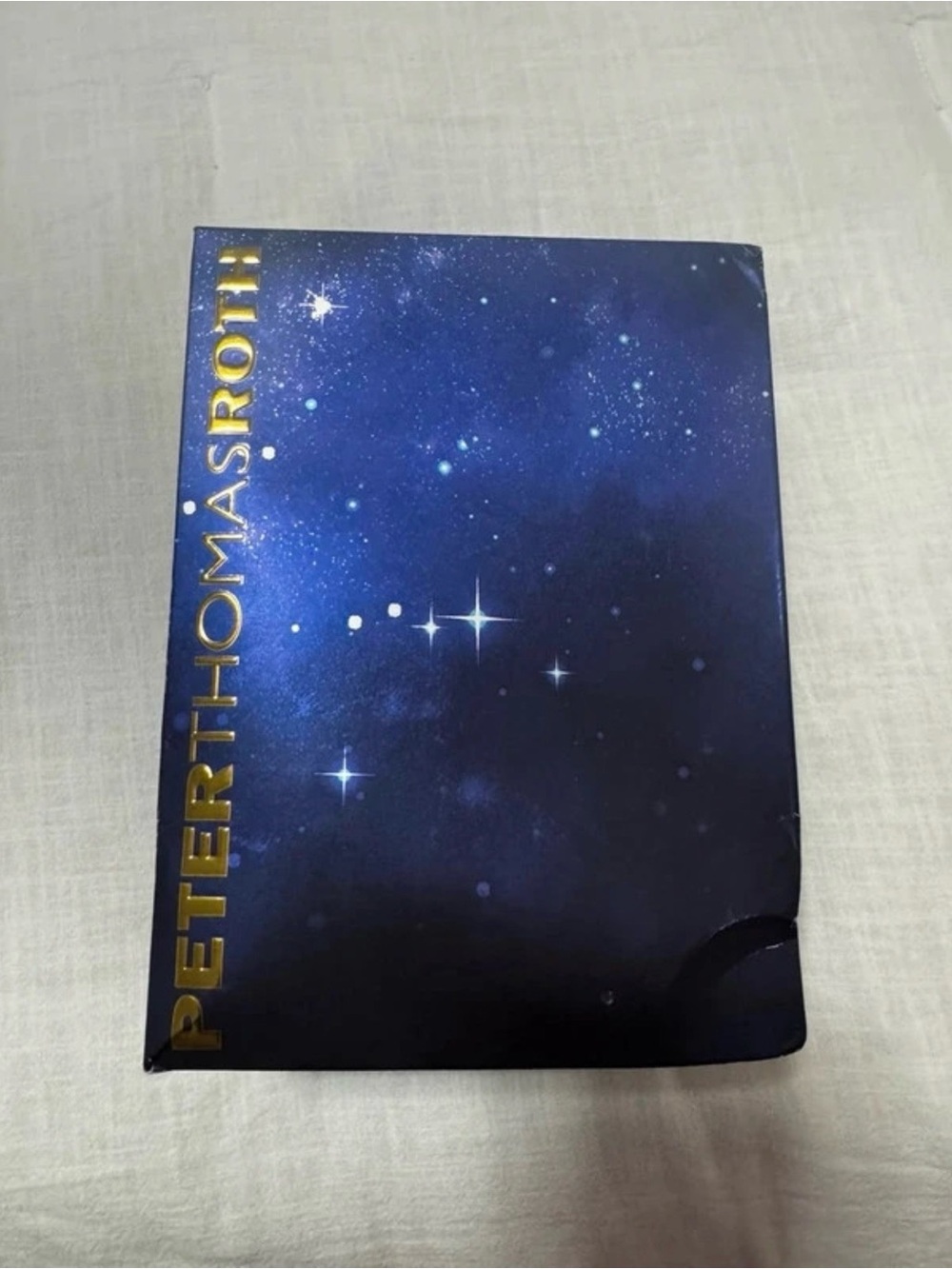 Peter Thomas Roth Navy Blue Galaxy Cosmetic Box with Gold Logo